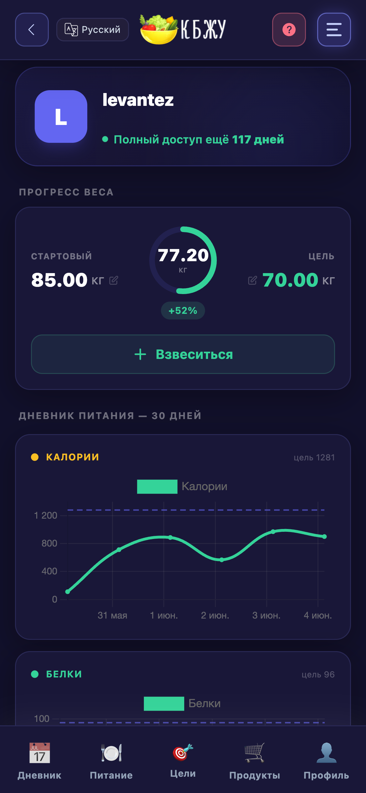Профиль и прогресс